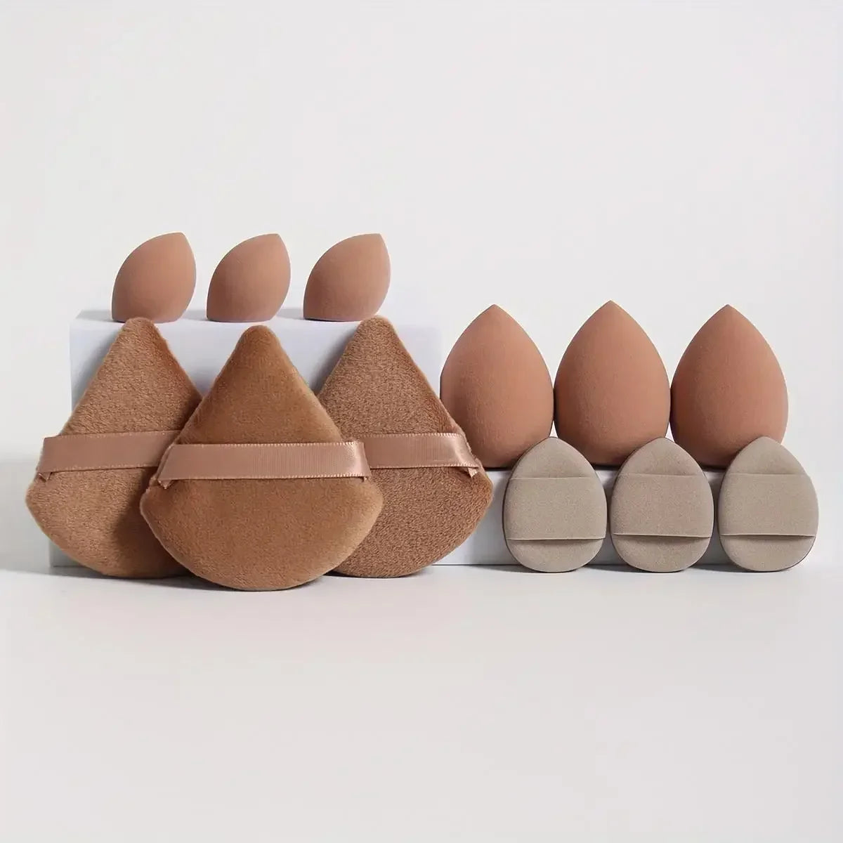 12pcs Small, Medium And Large Combination Set Makeup Puff Essential For Beginners Makeup Sponge Blender Beauty Egg Beauty Tools