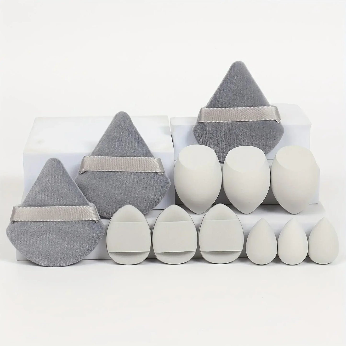 12pcs Small, Medium And Large Combination Set Makeup Puff Essential For Beginners Makeup Sponge Blender Beauty Egg Beauty Tools