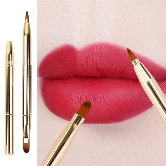 Retractable Lip Makeup Brush Lipstick Lip Gloss Brush Telescopic Dual Use Lip Eyeshadow Brush Beauty Tools With Protect Blush