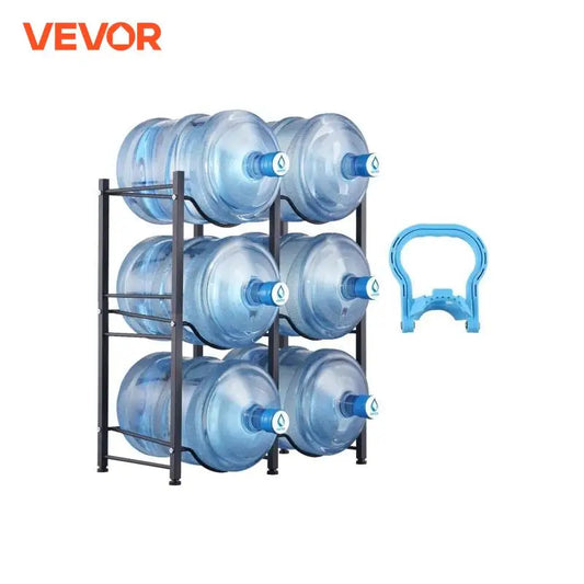 VEVOR 3/4/5 Tiers Water Jug Holder iron Water Bottle Holder Double/Single Row Easy Installation for Kitchen Office Living Room