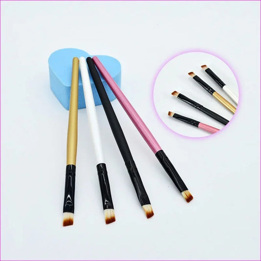 2pcs Wooden Long Handled Lip Brush Soft Hair Slanted Angled Lipgloss Lipstick Applicator Eyebrow Eyeshadow Brush Makeup Tools