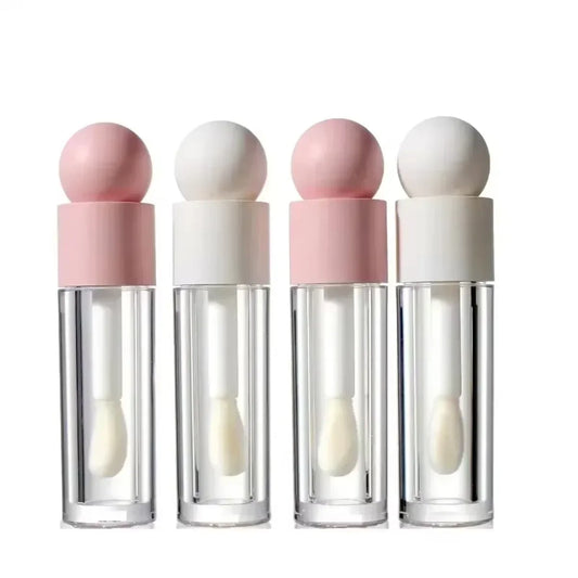 5ml Lip Gloss Tube Matte Transparent Pink Thick Rod Large Brush Head Empty Bottle Lips Glaze Container Travel Makeup Accessories